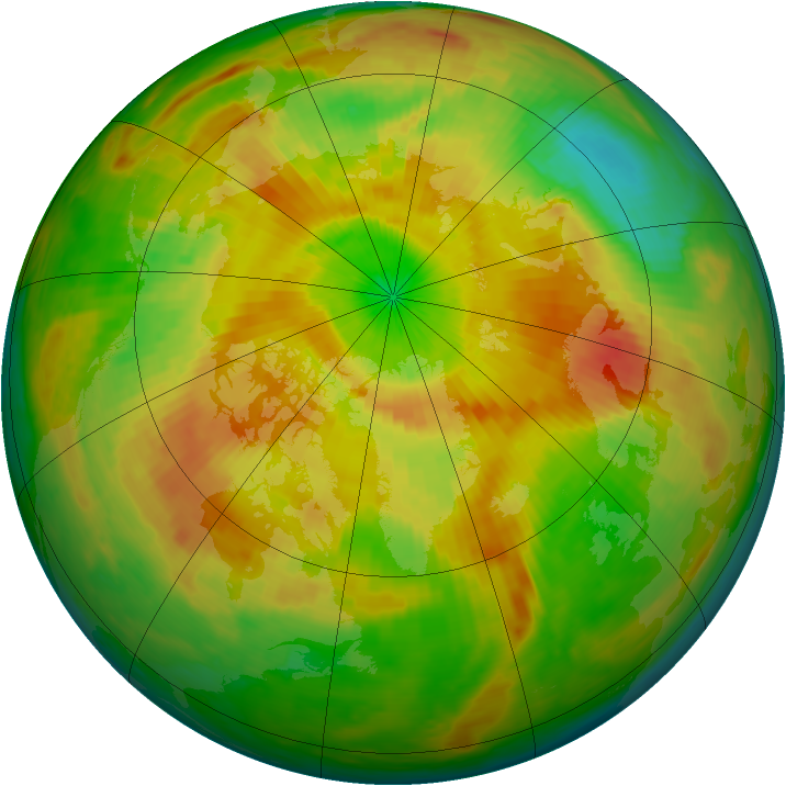 Arctic ozone map for 16 May 2004